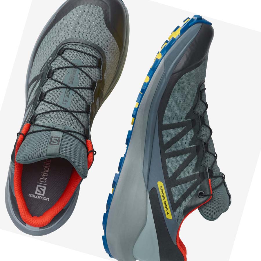 Salomon SENSE RIDE 4 GORE-TEX INVISIBLE FIT Trail Futócipő Férfi Olivazöld | HU 2107BEX